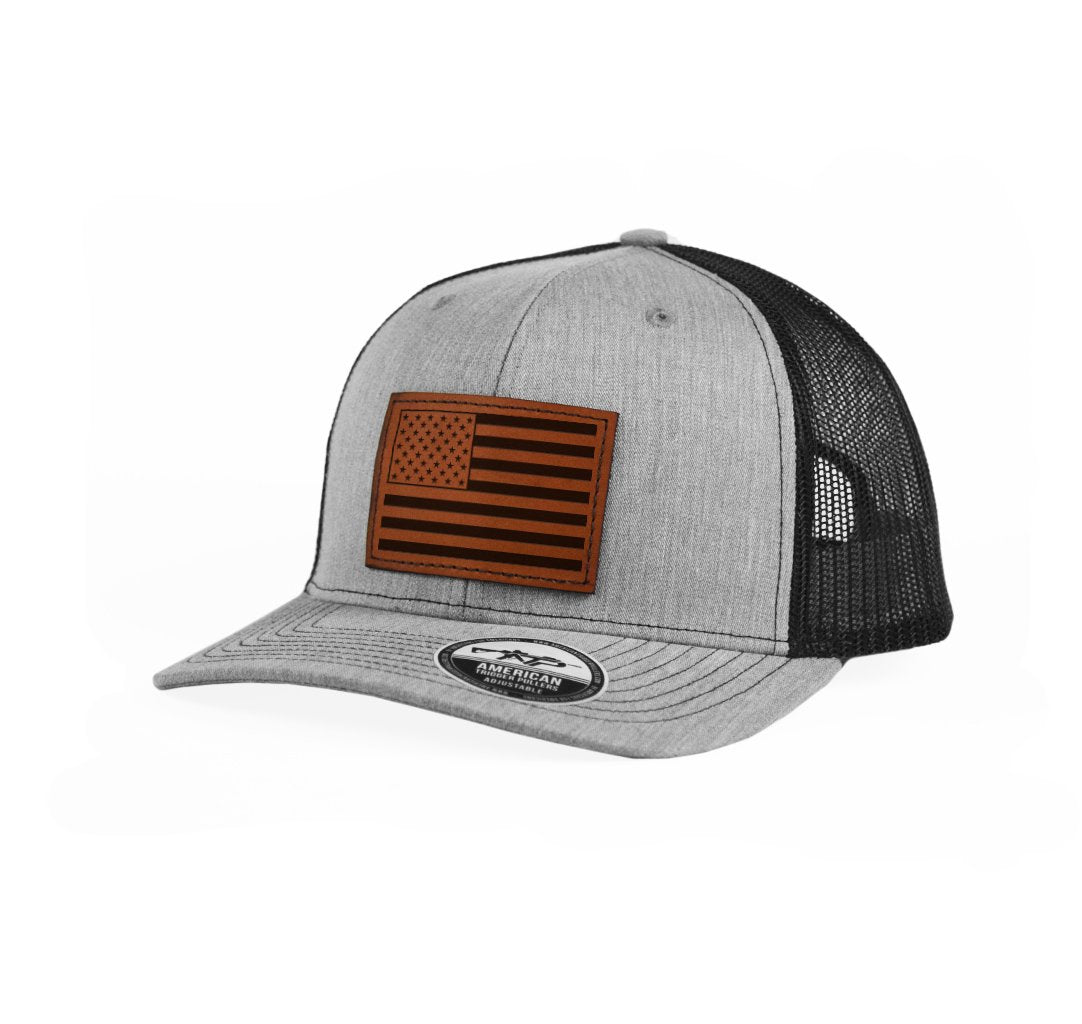 USA Flag Leather Snap-Back