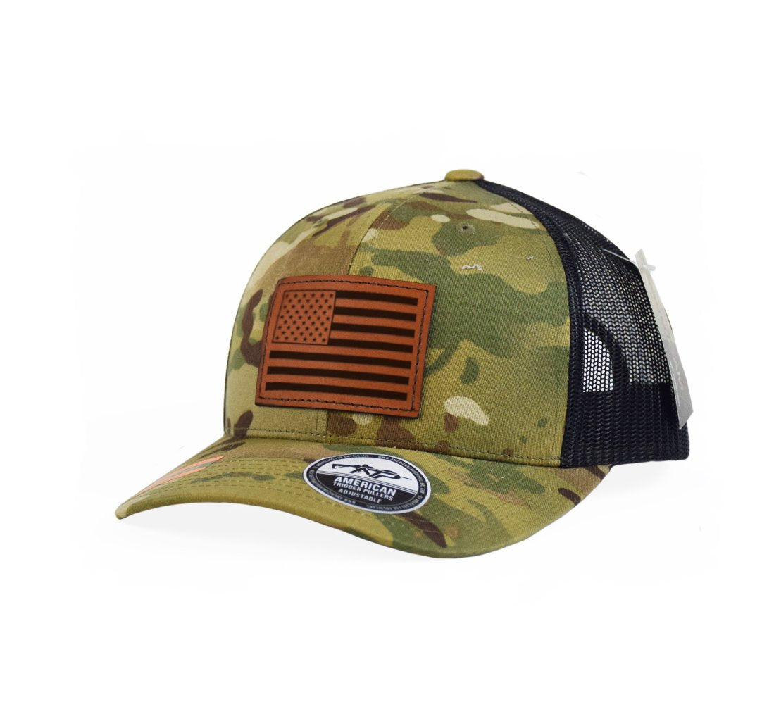 USA Flag Leather Snap-Back